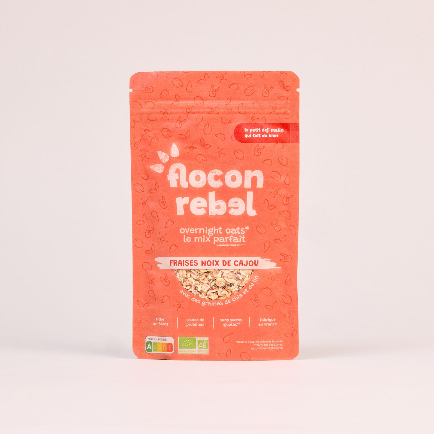 flocon rebel Overnight Oats - FRAISES NOIX DE CAJOU