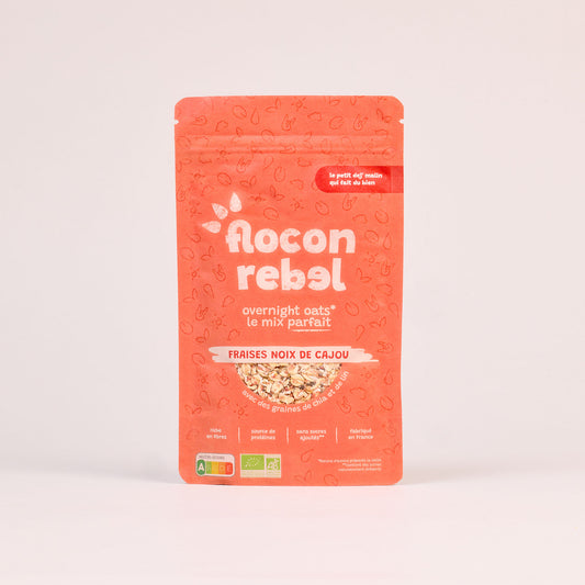 flocon rebel Overnight Oats - FRAISES NOIX DE CAJOU