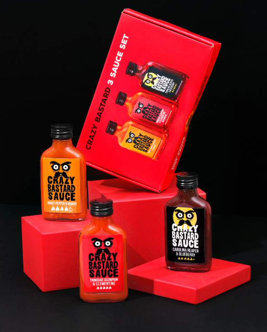 Crazy Bastard 3 Sauce Set Very Hot