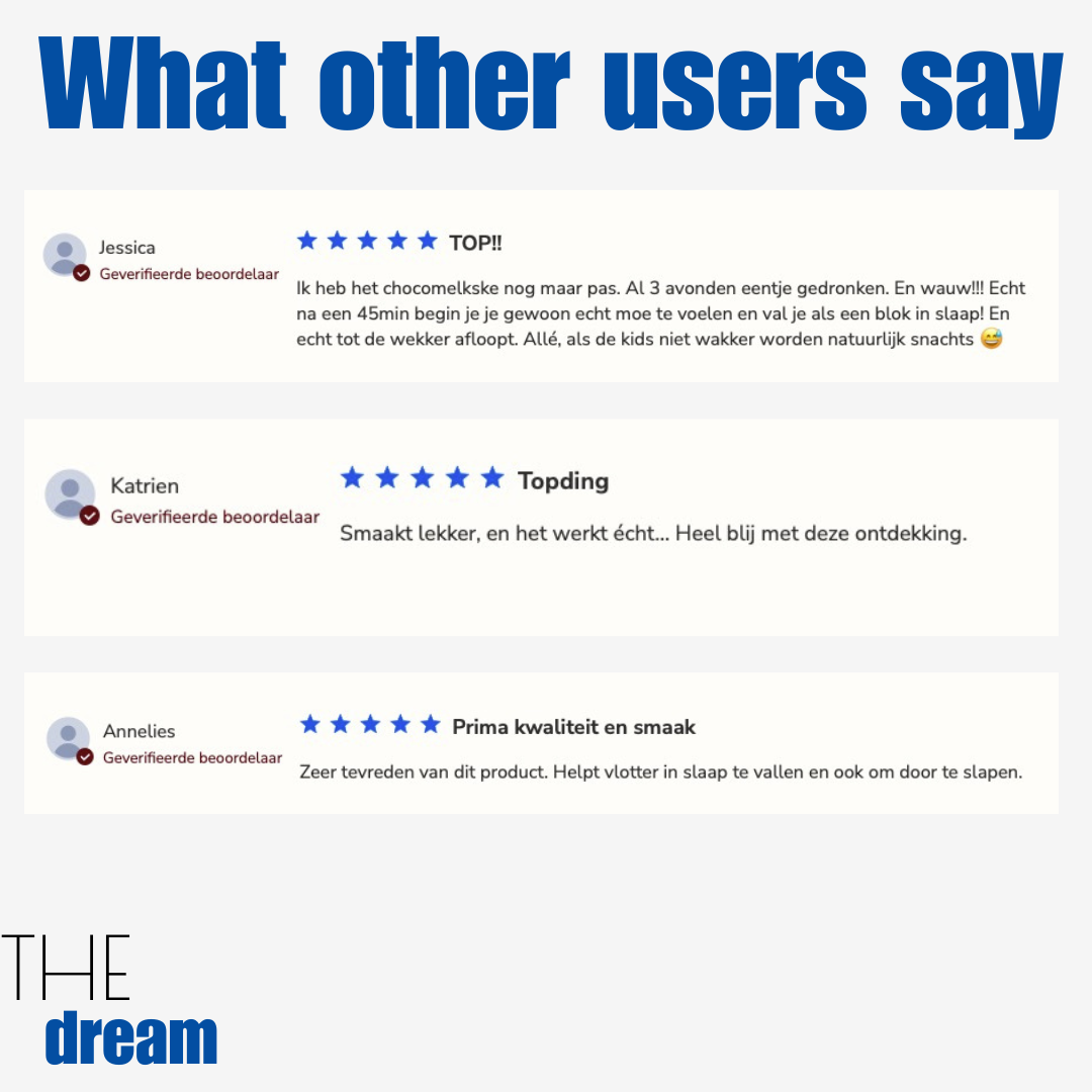 Reviews by happy zirtui customers about THE dream  – a Belgian longevity supplement