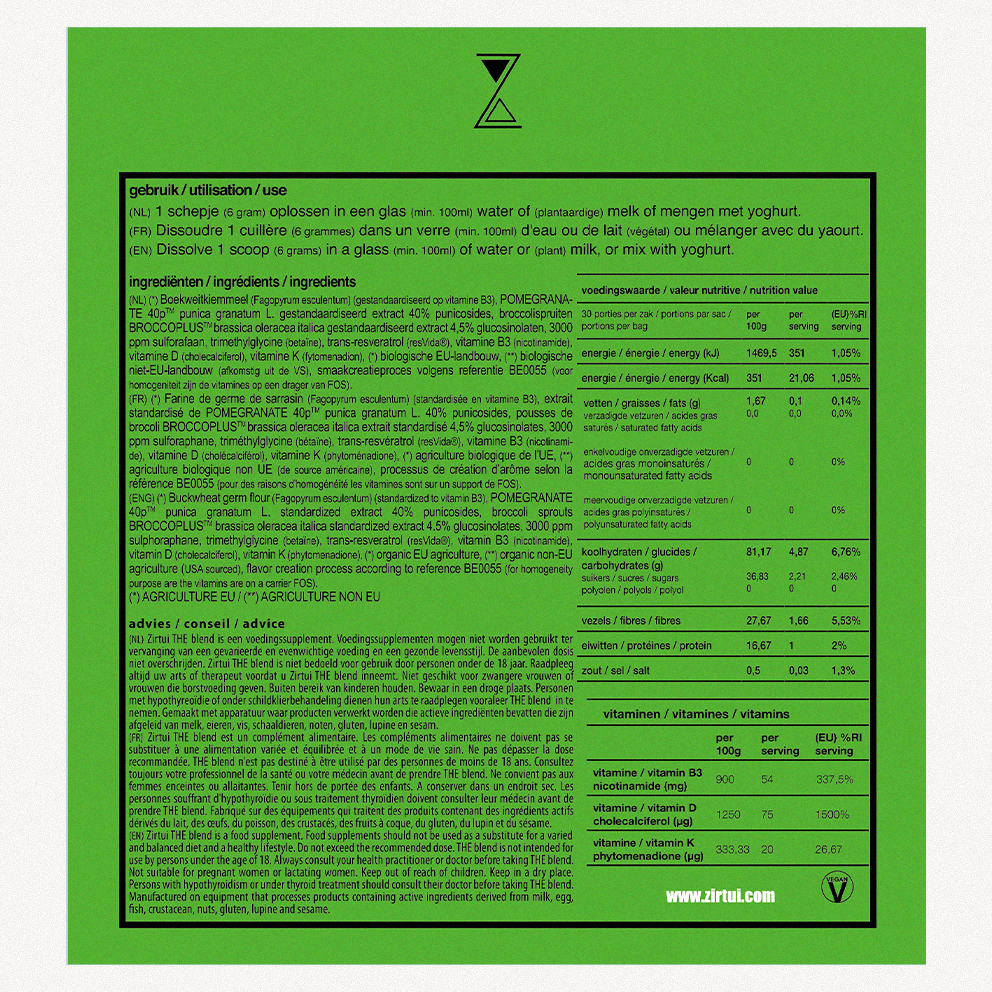 THE blend ingredients back – Belgian longevity supplement. Your NAD booster.